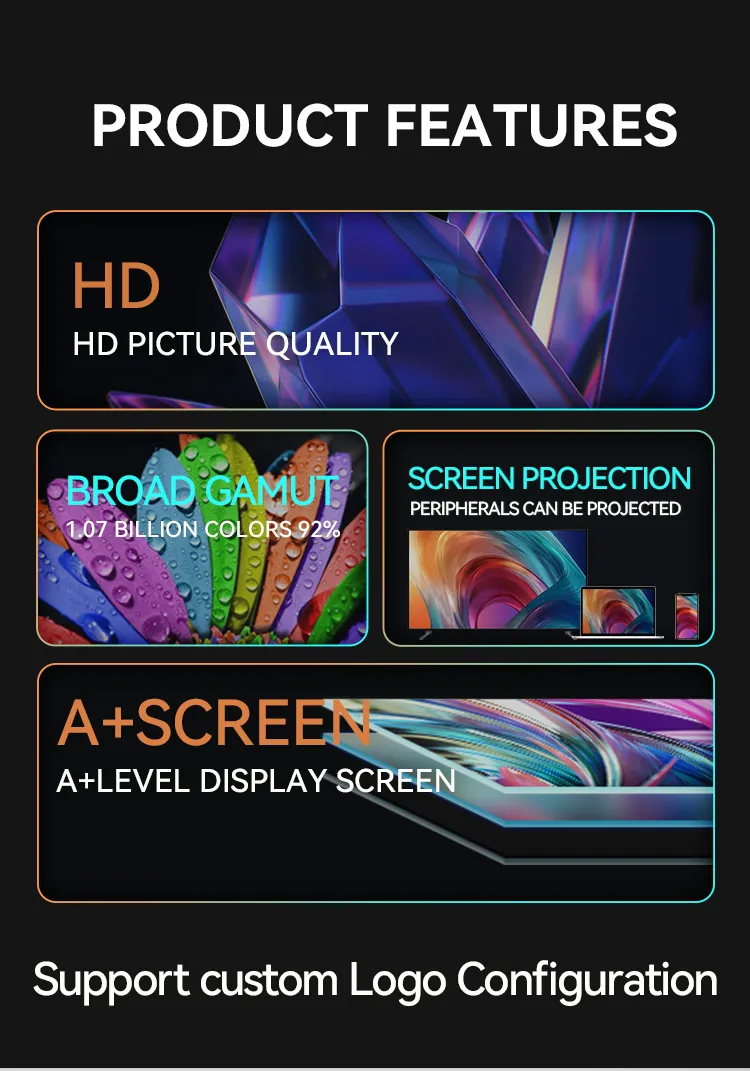 Customized 43/50/55/65 Inch OLED UHD Smart TV Android LCD 4K LED Smart TV Television WiFi Universal Television