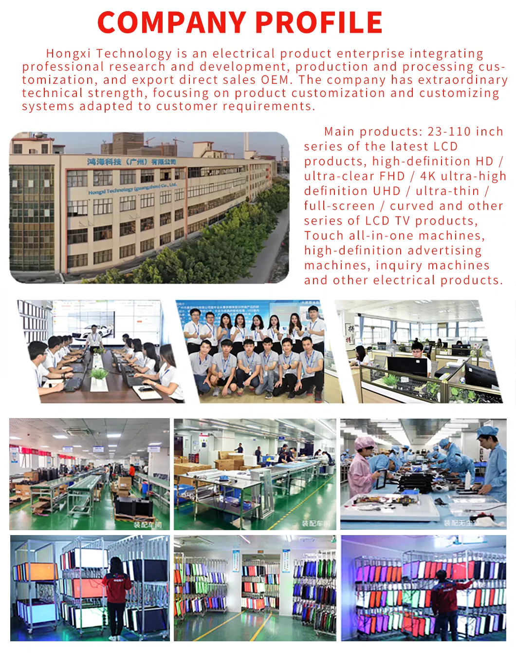 46 50 55 Inch China LCD LED 4K Smart TV Factory Cheap Flat Screen Hdr OLED Best Television