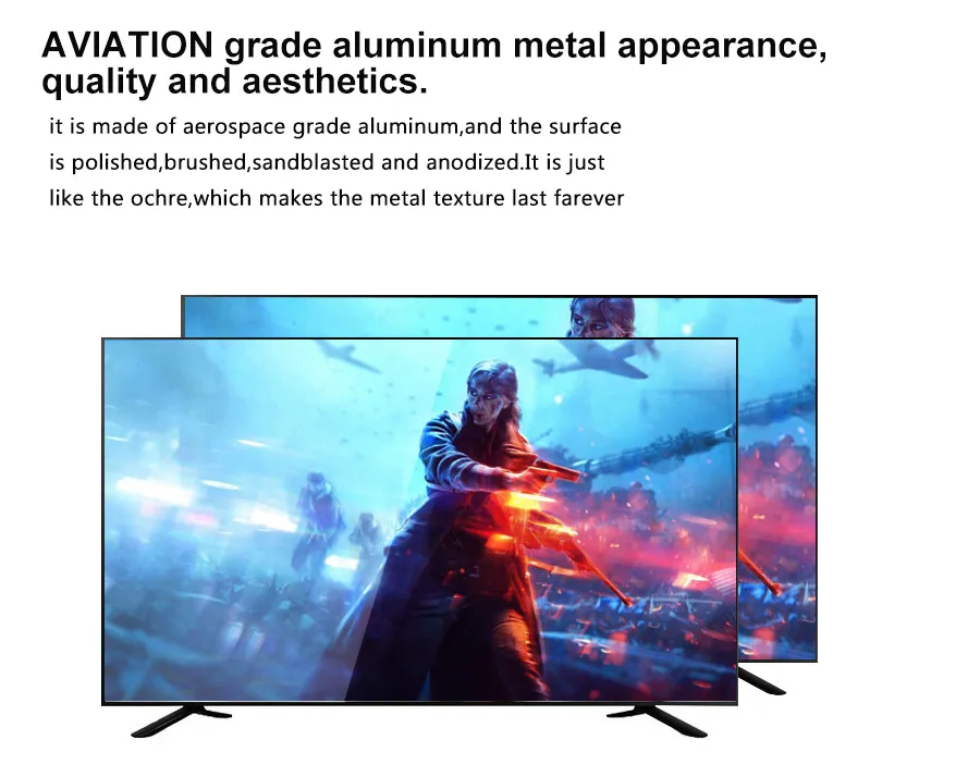 65&quot; 4K Digital Glass TV Stand UHD Smart LCD LED Display OLED Televisores 32 Inch HD TV