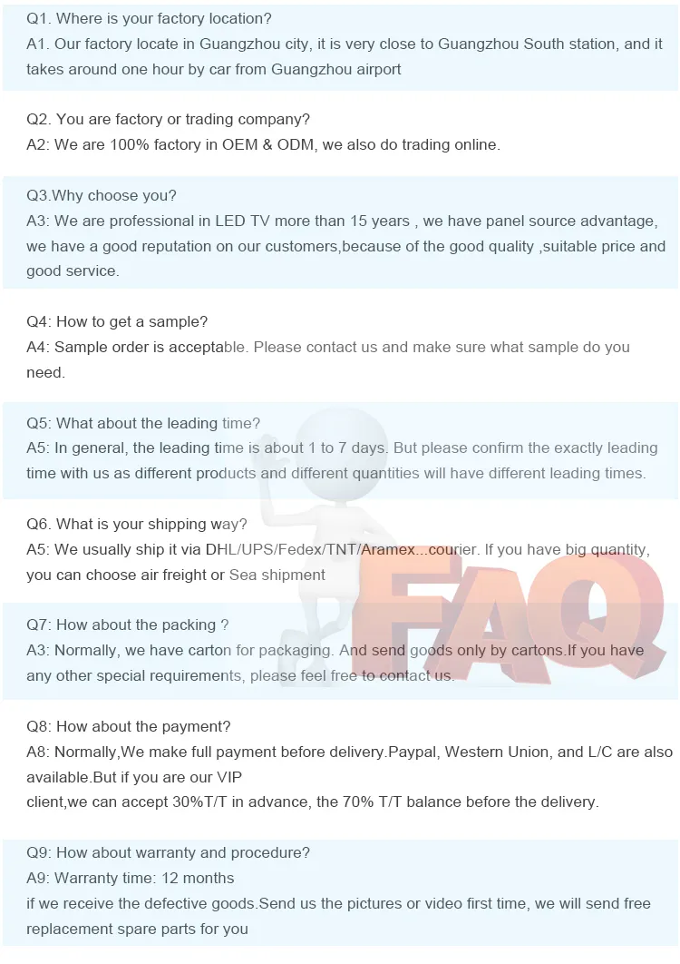 Factory Direct 19/22/24/26/32/43/50/55/56inch LCD TV Multi-Size Multi-Function