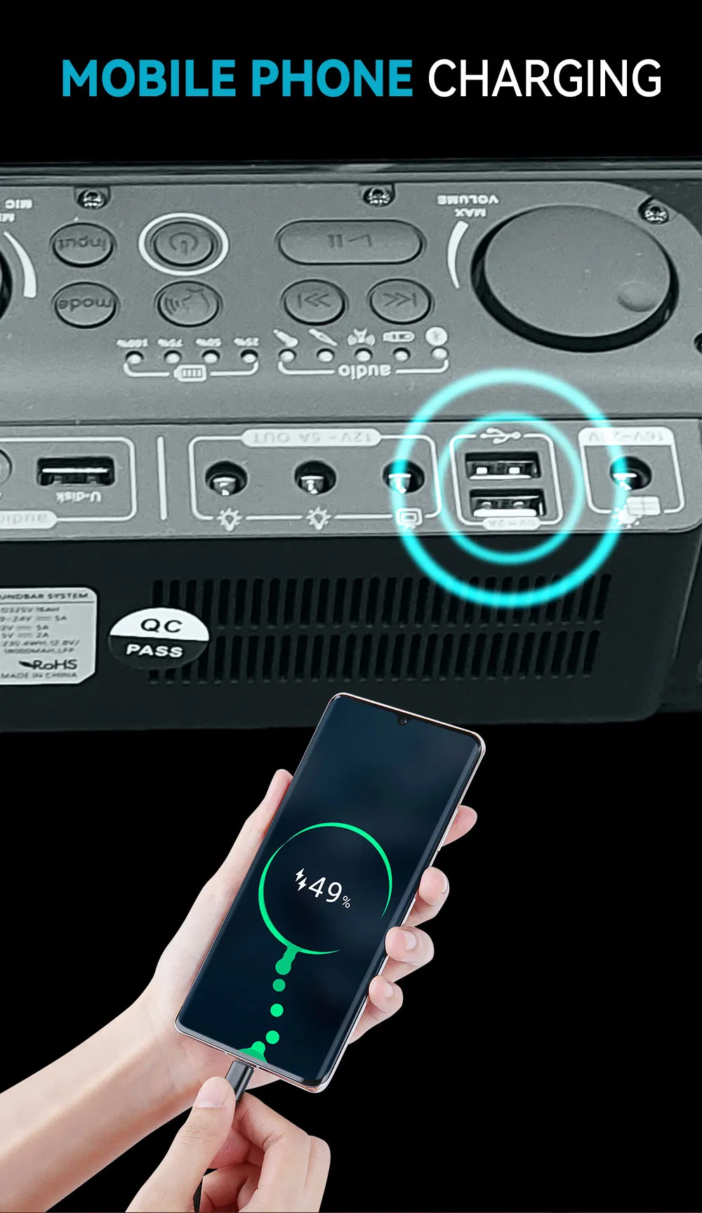 Portable Solar-Powered Soundbar Synced with TV Small Smart Television Price LED TV DC LCD Televisions