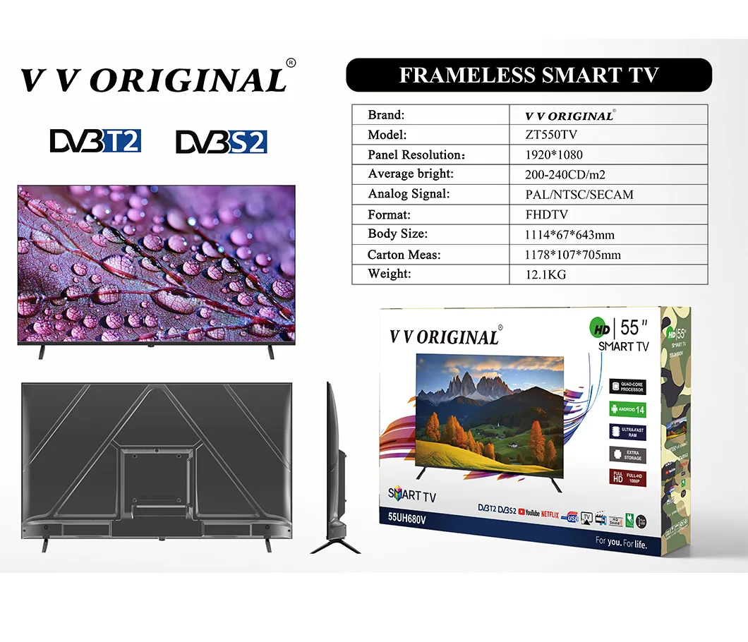 Cheap Flat Screen LED TV LCD, China 32 40 42 50 65 70 75 Inch 4K LED Android Smart TV, Hot 32 50 55 65 Inch Smart TV LED Television