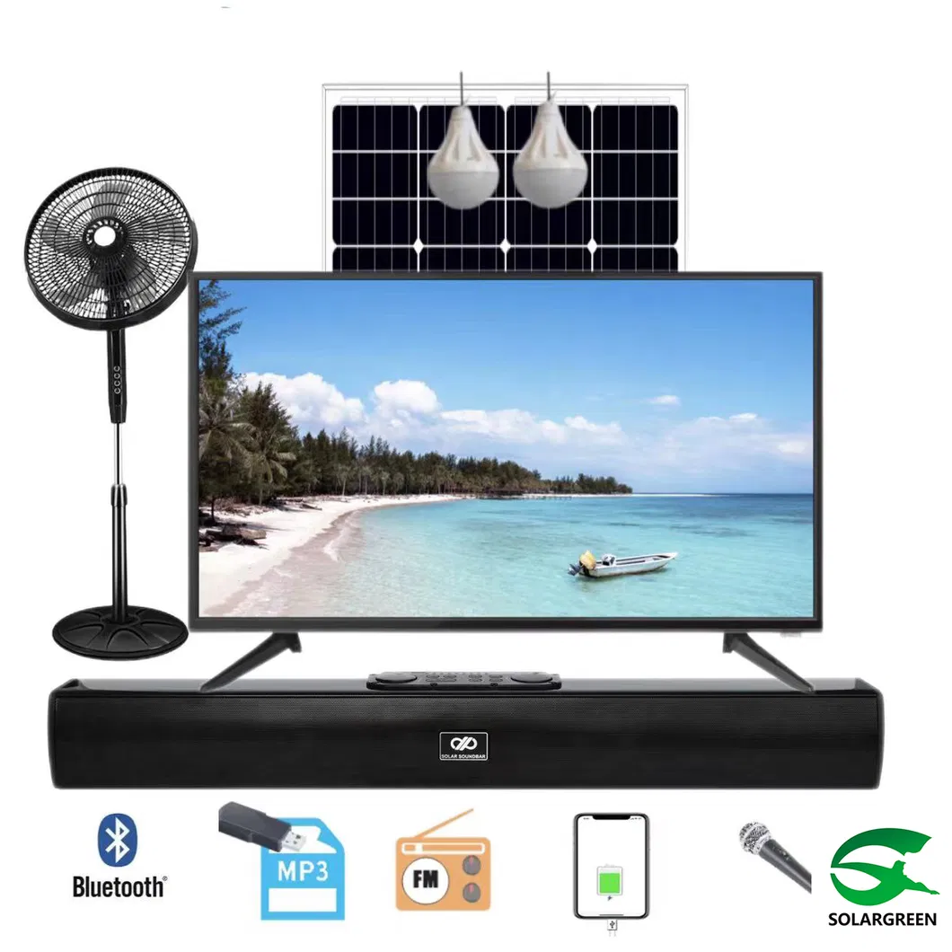 32 43inch DC12V Tempered Glass Solar Powered LED LCD TV