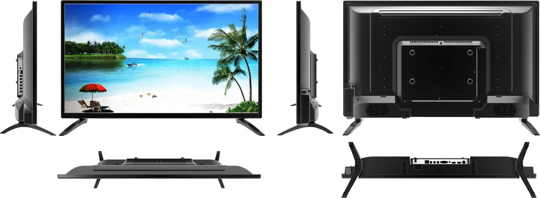 32 43inch DC12V Tempered Glass Solar Powered LED LCD TV