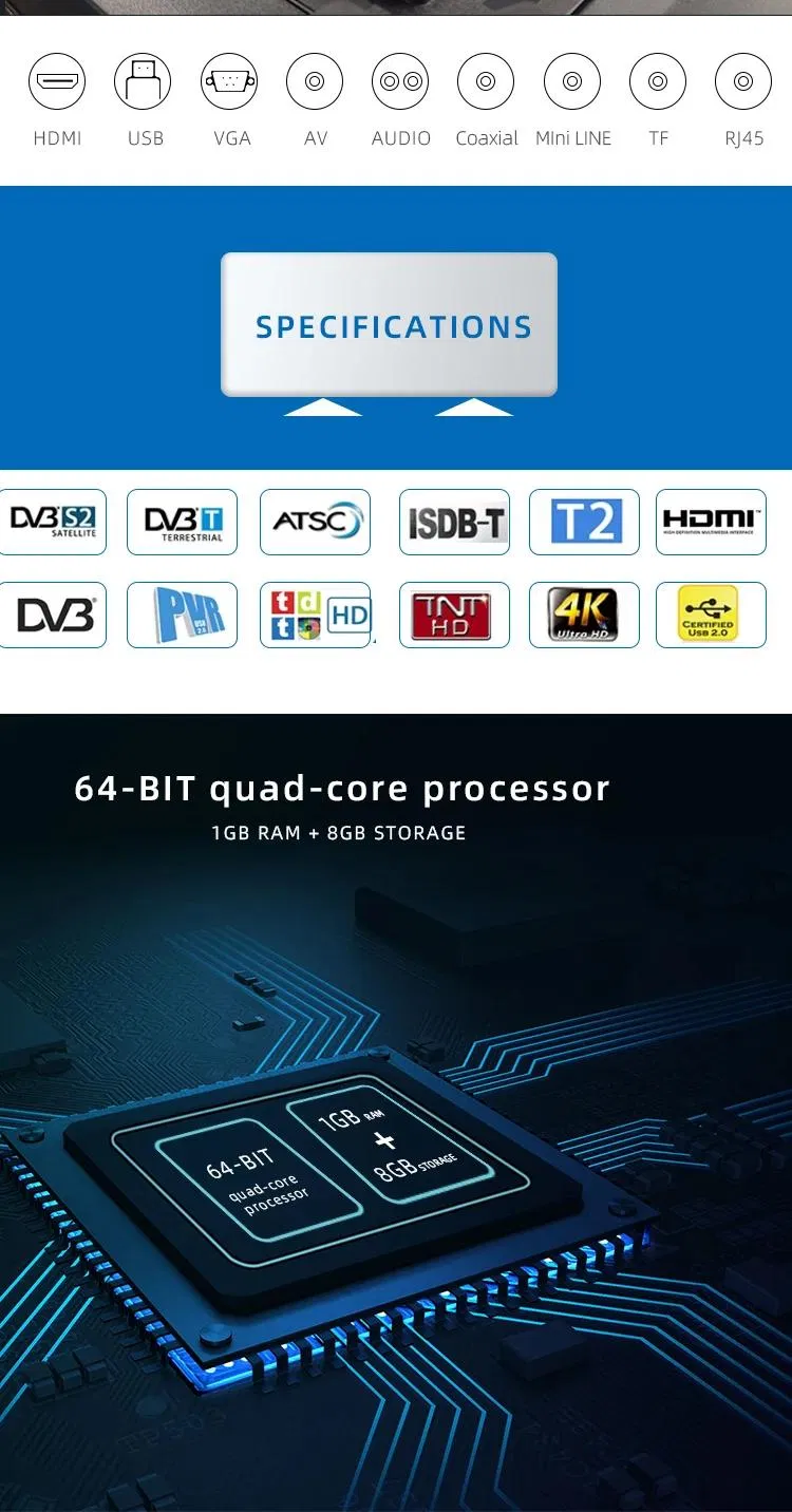 55-Inch Full Color P5 Pixel Pitch LCD Display Screen Video Wall TV Touch Kiosk IP TV