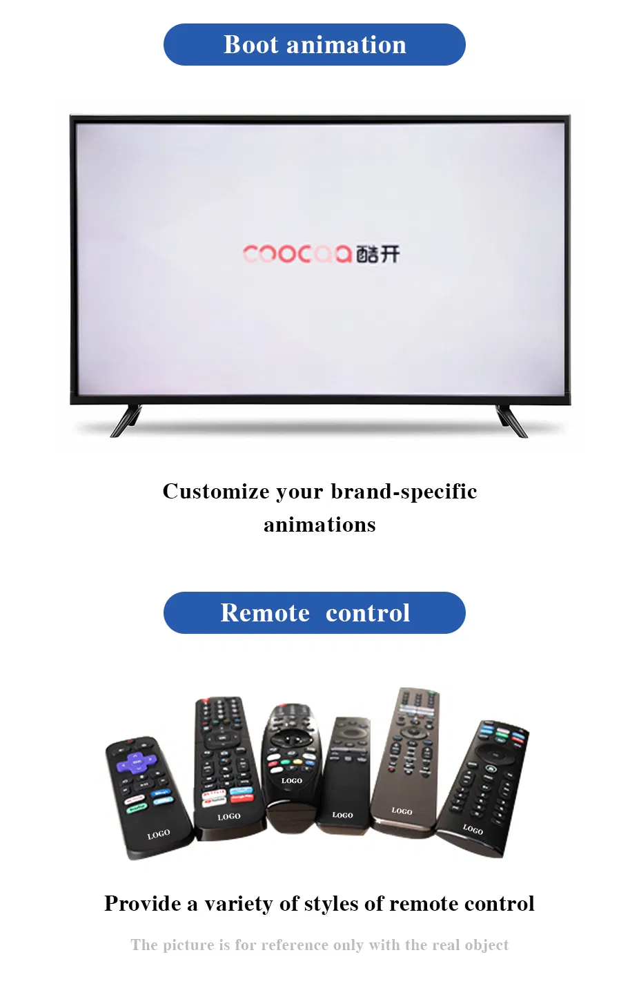 Manufacturer Smart Display 43 Inch TV Television 24 32 40 43 50 55 65 Inch LED TV with Android TV Stands