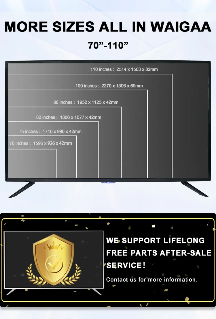 32/43/50/55/65/75/85/100 Inch High Definition LED LCD Television Android/Google/Webos System Advanced OLED Ultra HD 4K Chinese 3D Smart TV