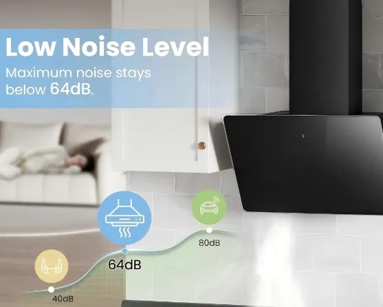 Home Kitchen Appliance Push Touch Control Chimney Copper Motor Range Hoods