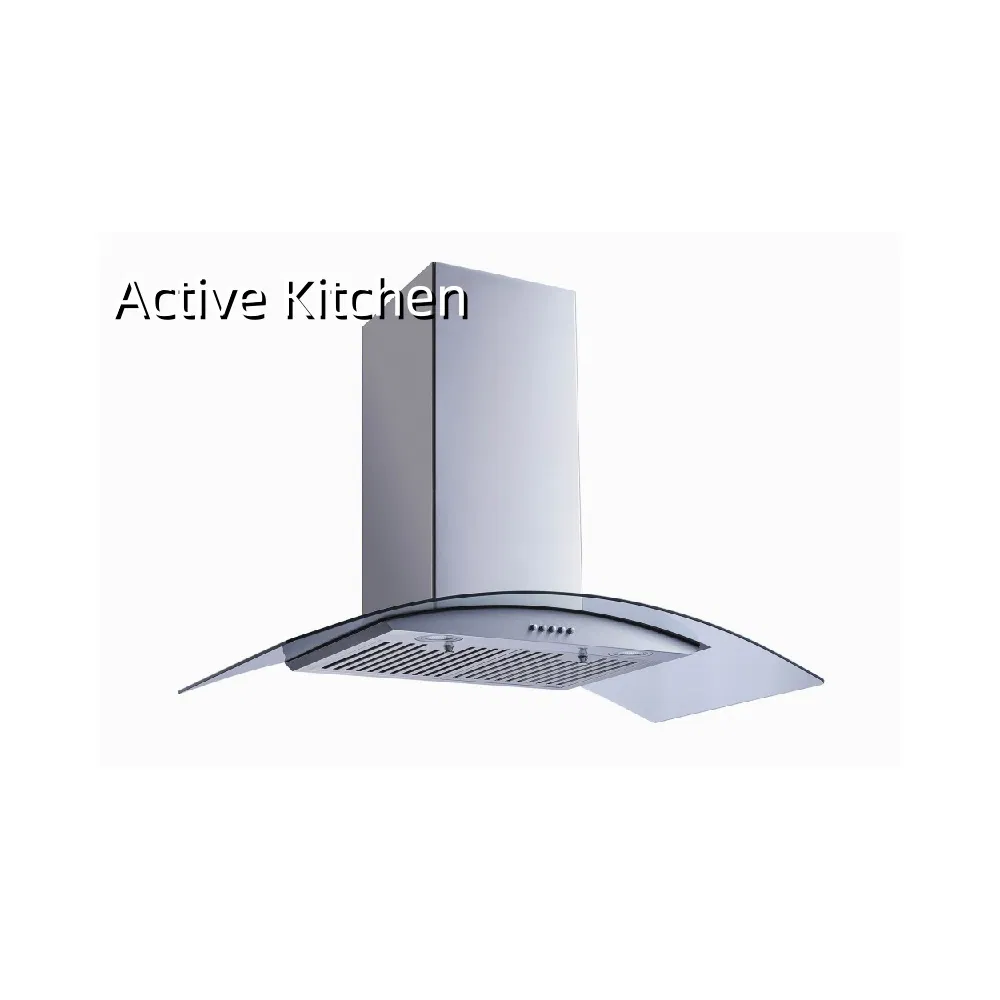 Fireproof Overheat Protection Curved Glass Hood Kitchen Energy Efficiency Range Hoods