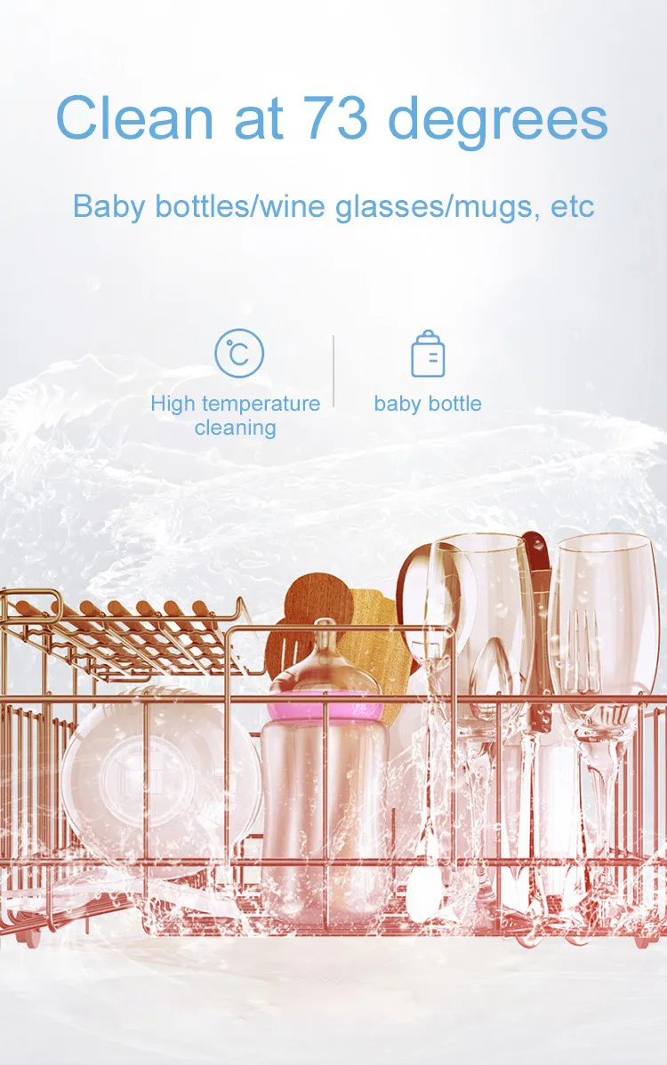 Countertop Dishwasher, 8 Washing Programs Portable Dishwasher with 5-Liter Built-in Water Tank and Inlet Hose &amp; Drain Hose