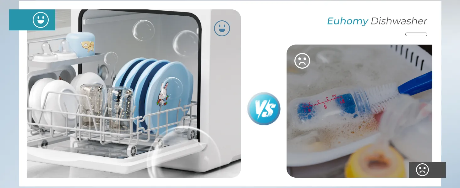 Portable Dishwasher with Built-in Water Tank for Compact Living