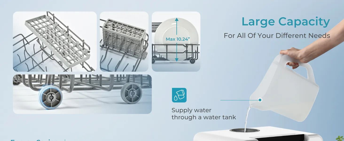 Portable Dishwasher with Built-in Water Tank for Compact Living