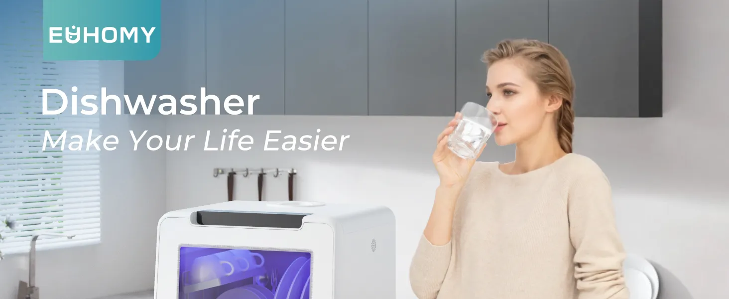 Portable Dishwasher with Built-in Water Tank for Compact Living