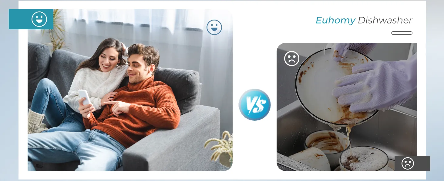 Portable Dishwasher with Built-in Water Tank for Compact Living