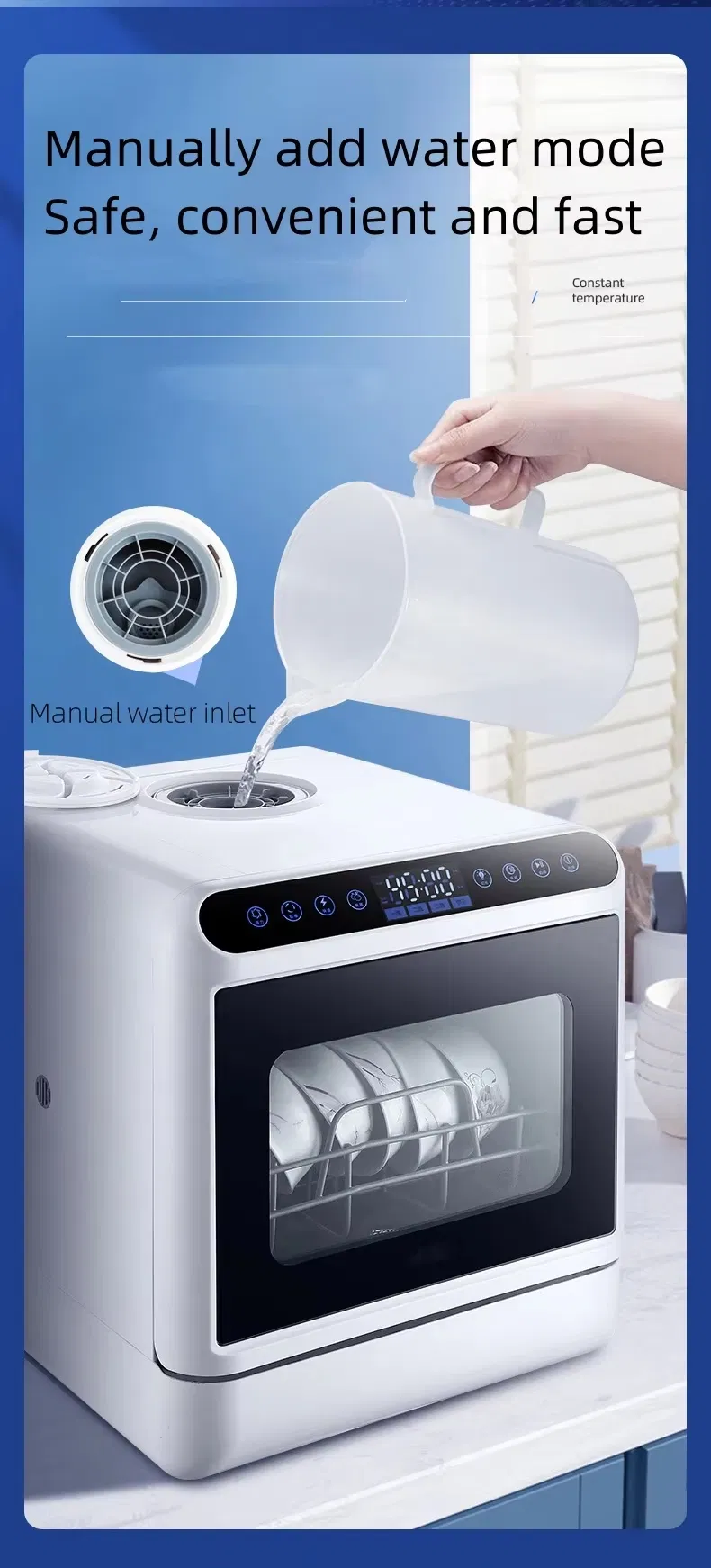 Kitchen Restaurant Automatic Smart Dish Washer Countertop Portable Small Table Dishwasher Machine for Home