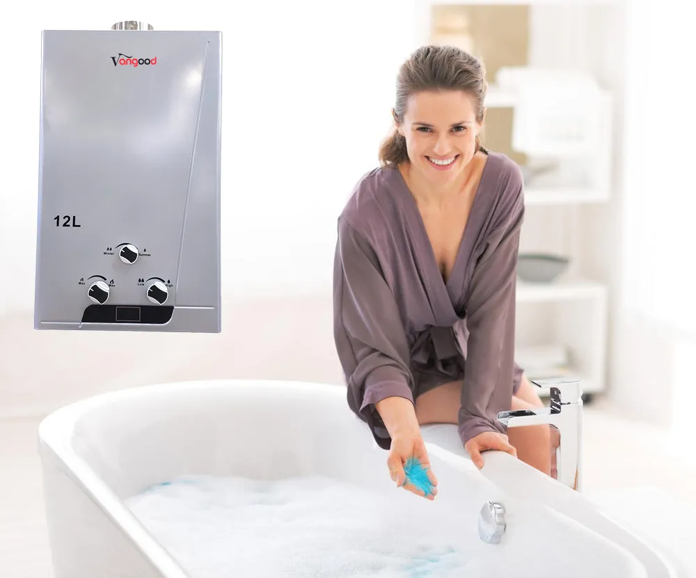 Universal Exhaust Pipe Domestic Bathroom Instant Gas Water Heater 12L