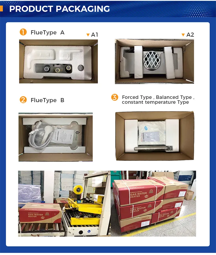 Bathroom Appliance Electric Instant Balanced LPG Gas Water Boiler for Home Shower Use