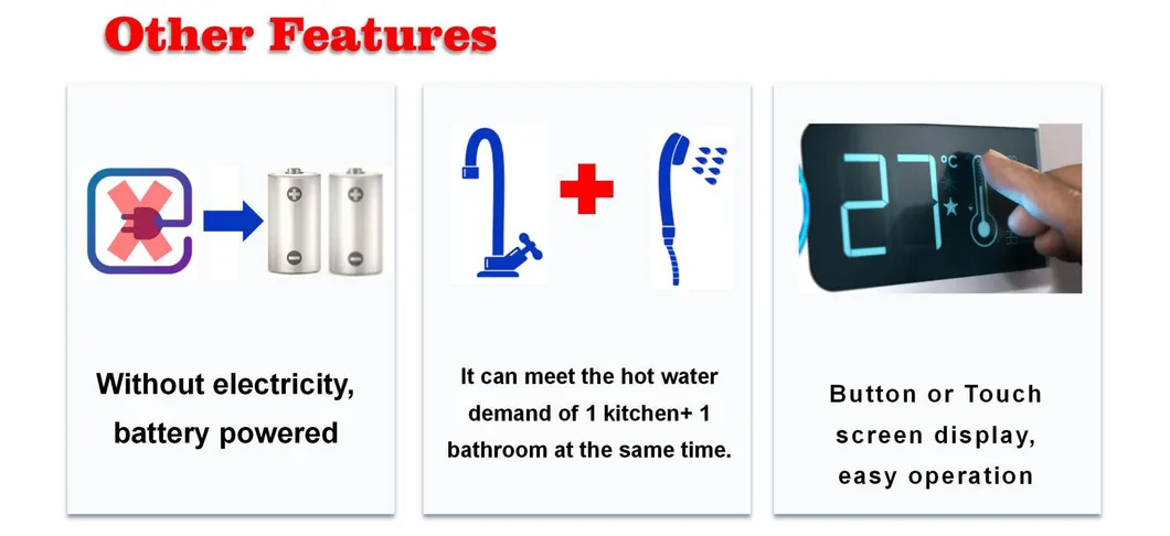 Wall-Mounted Tankless Geyser for Instant Hot Water Supply
