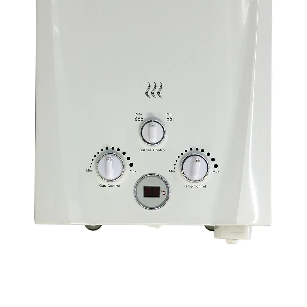 User Friendly 3-Knob Flue Gas Hot Water Heater 6-12L Output Copper Tank Technology