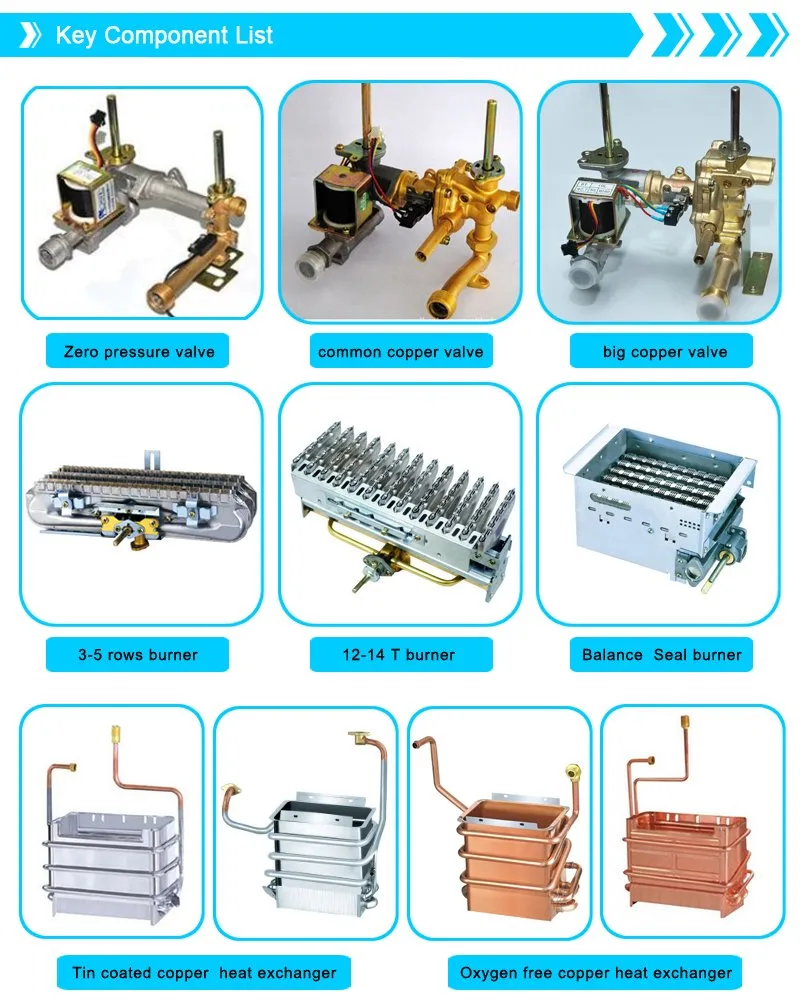 6 Liter Domestic Spare Parts Gas Geyser