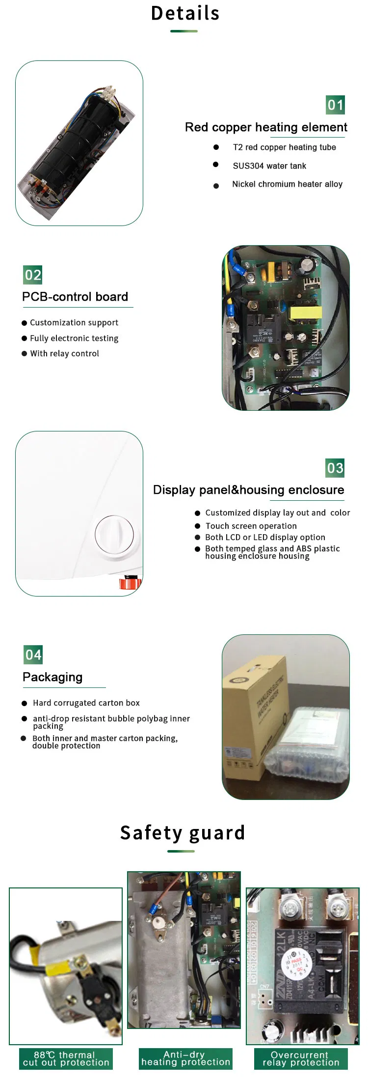 3.5kw Fast Heating Electric Mini Instant Electric Water Heater