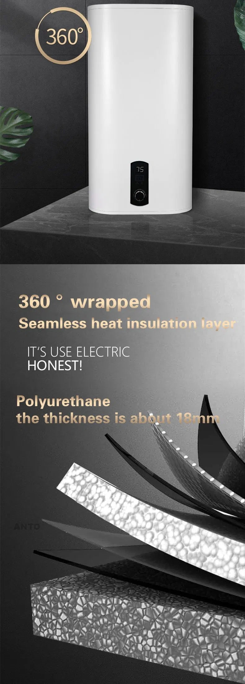 OEM 30L 50L 80L 100L Energy Saving Bathroom Shower Hot Water Heating Efficient Geyser Boiler Tank Storage WiFi Electric Water Heater