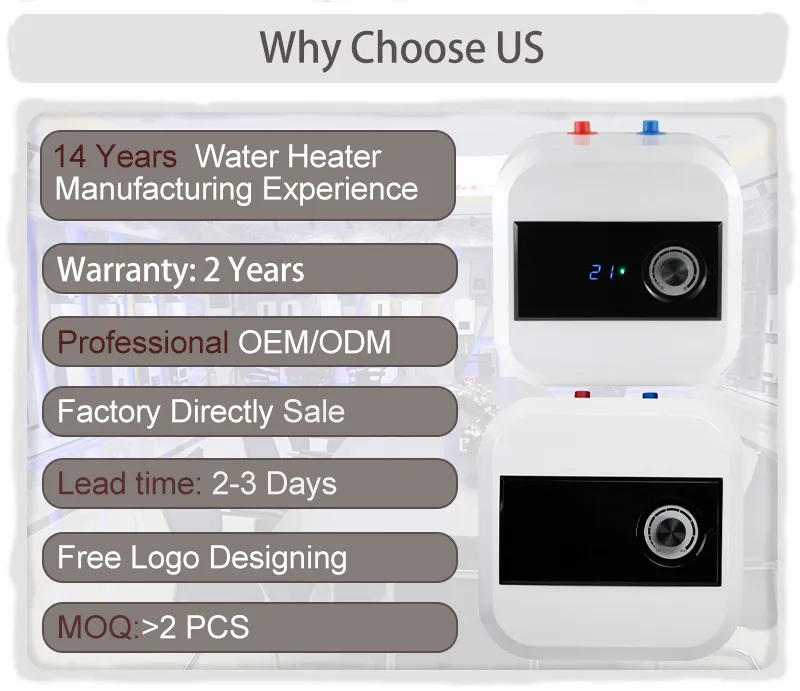 2.6gallon 4gallon Easy to Wall or Floor Mounted Install Under Sink Type 1500W 10L Mini Tank Storage Electric Water Heaters for Bathroom