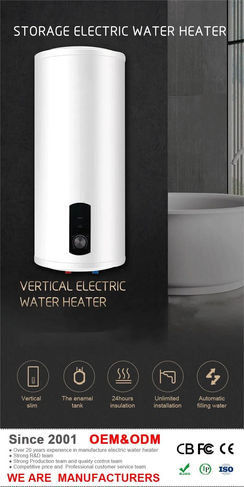 Montenegro China Manufacturer Whole House Smart WiFi Hot Water Heater Shower Electric 220V Electric Cylinder Boiler Water Heaters