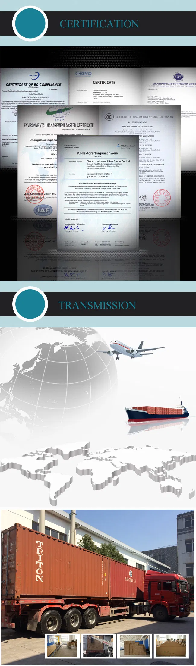 Split 12 Tubes Solar Keymark Solar Collector for Home