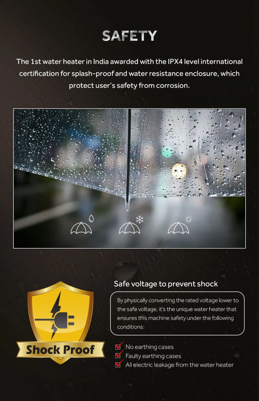 High Technology Thermal Storage 2000W 230V 50Hz White Electric Storage Hot Water Heater for Bath