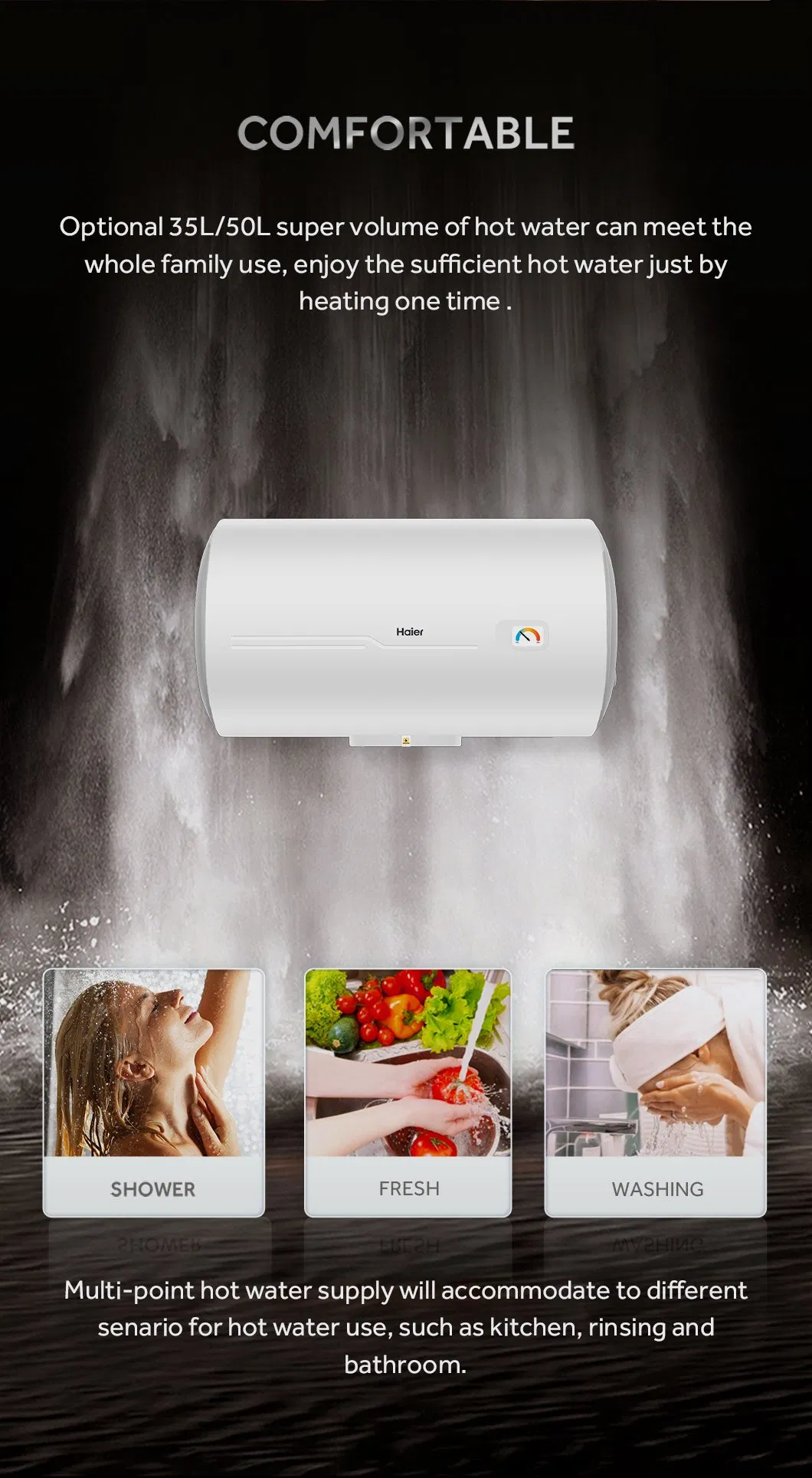 High Technology Thermal Storage 2000W 230V 50Hz White Electric Storage Hot Water Heater for Bath