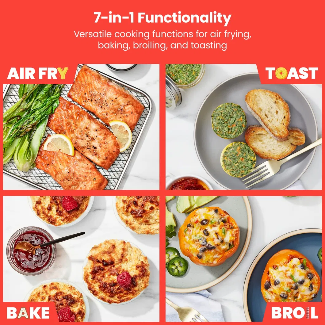 Combo Convection Oven Countertop Pizza Chicken Wings Broil Air Fryer Toaster Oven