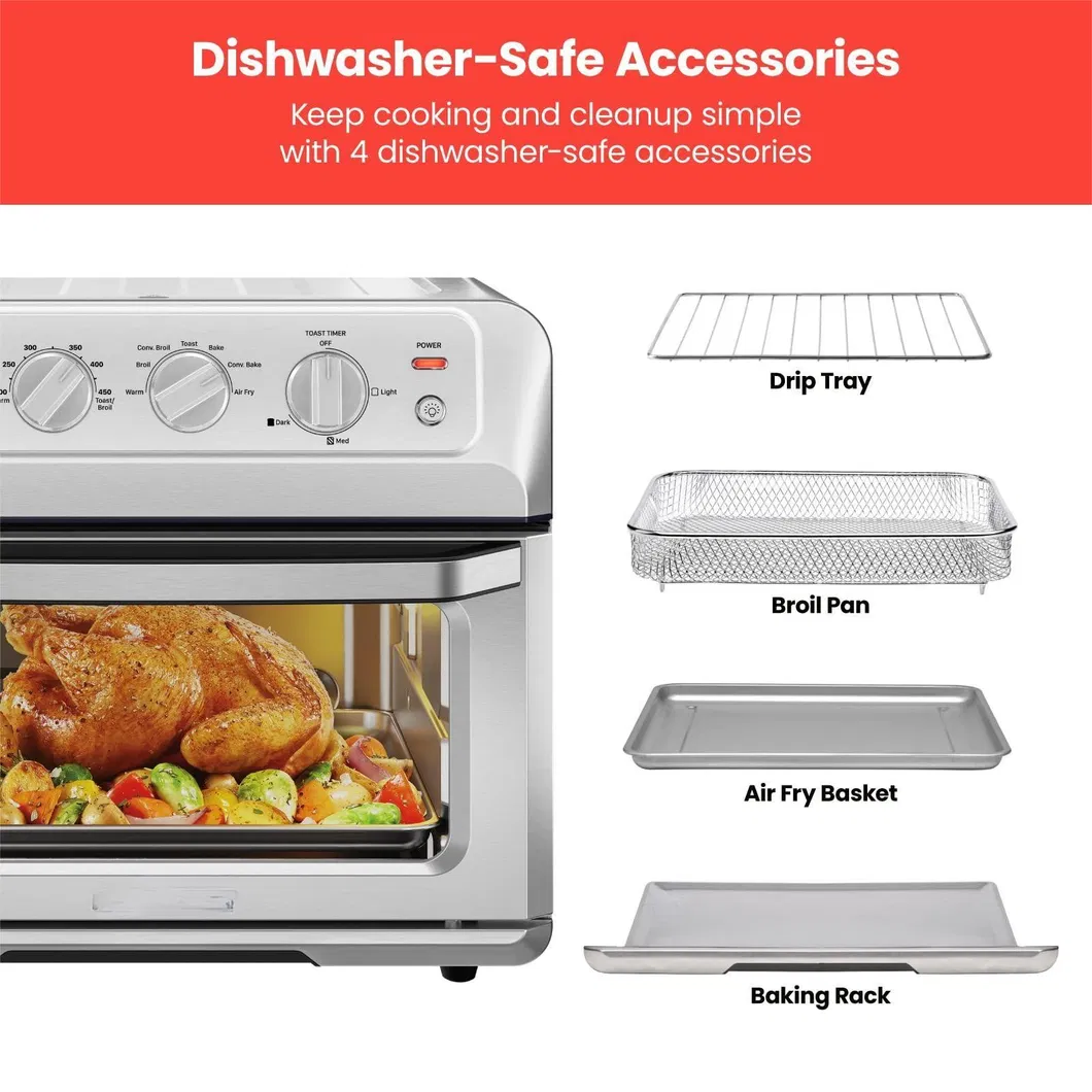 Combo Convection Oven Countertop Pizza Chicken Wings Broil Air Fryer Toaster Oven