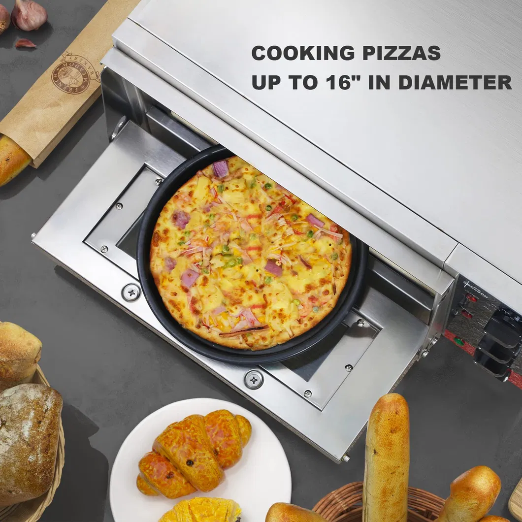 Stone Timer Stainless Steel Restaurant Countertop Electric Indoor Commercial Pizza Oven