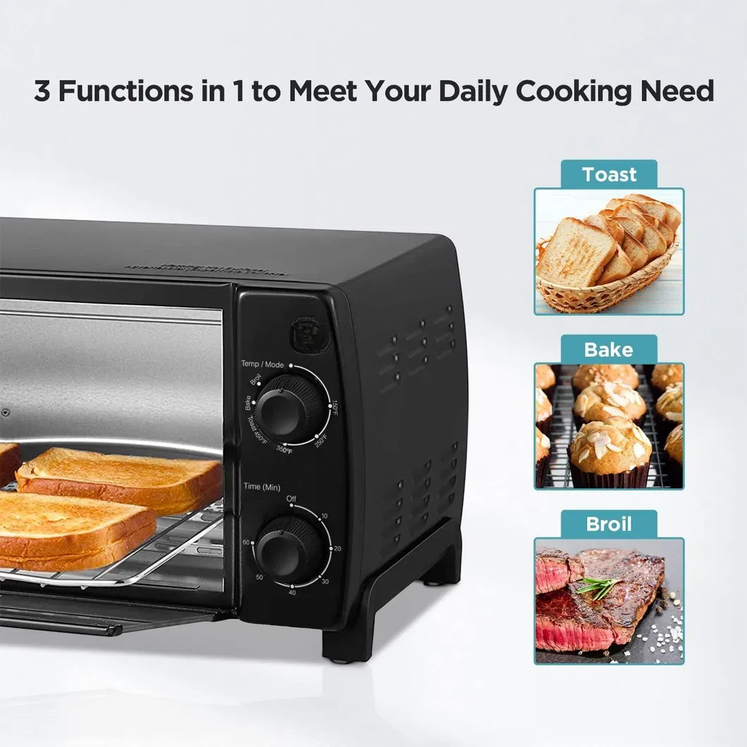Countertop Retro Compact Design Function Bake Toast Slice Small Toaster Oven