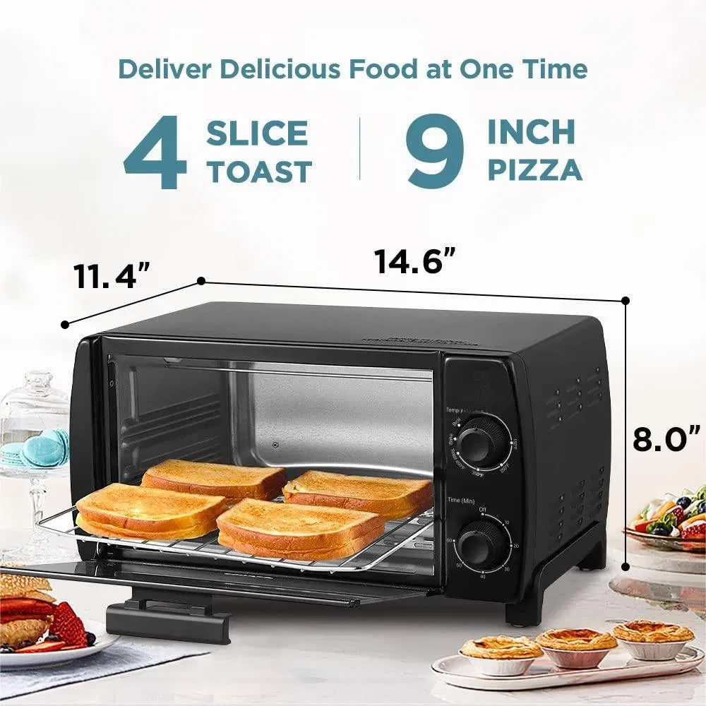 Countertop Retro Compact Design Function Bake Toast Slice Small Toaster Oven