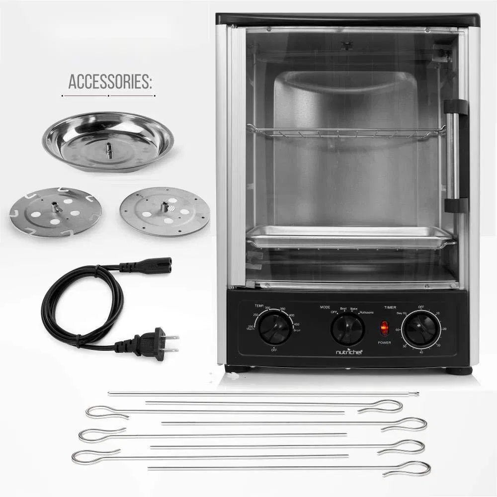Vertical Countertop Bake Turkey Thanksgiving Broil Upgraded Multi-Function Rotisserie Oven