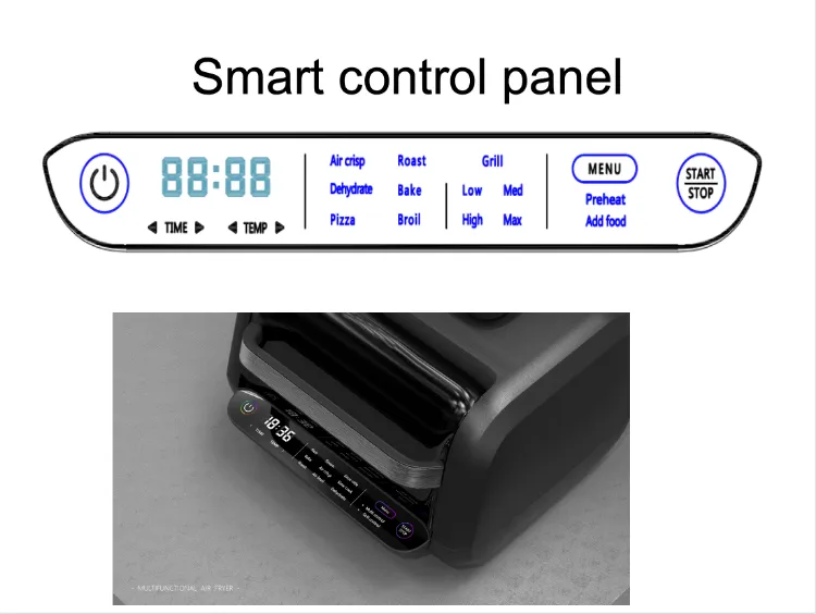 New Arrival Smokeless 8 in 1 Indoor Grill Combo Air Fryer Grill