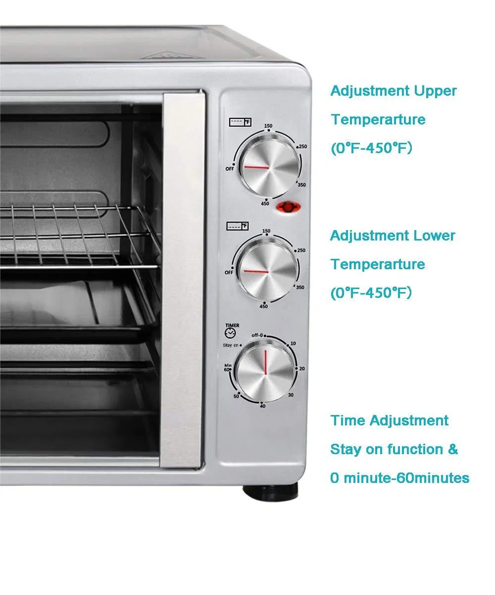 Countertop French Door Designed 55L Turkey Pizza Kitchen Large Toaster Oven