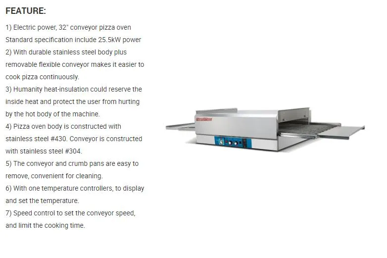 Hep-32 Industrial Electric Conveyor Pizza Oven