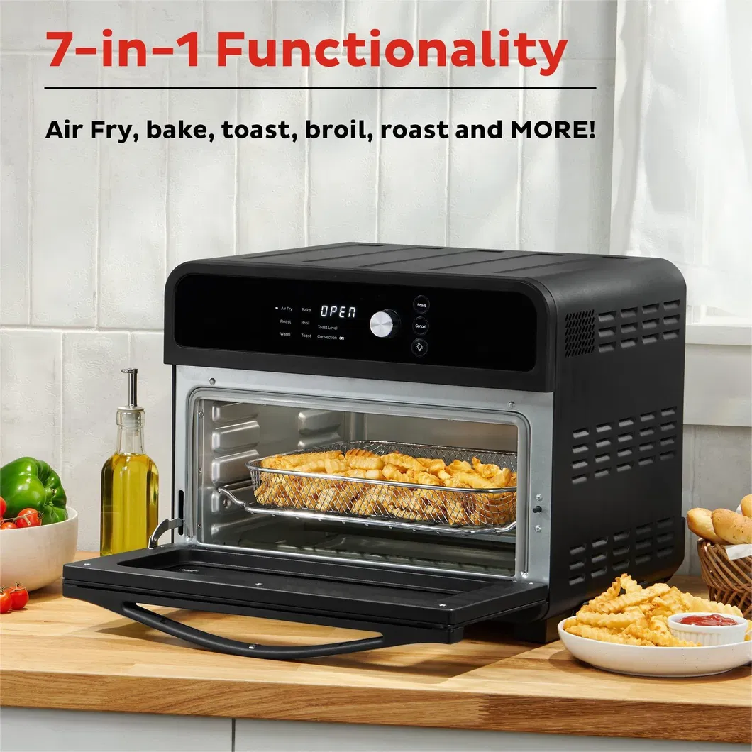Combo Functions Fits Pizza Slices Bread Recipes Black Air Fryer Toaster Oven