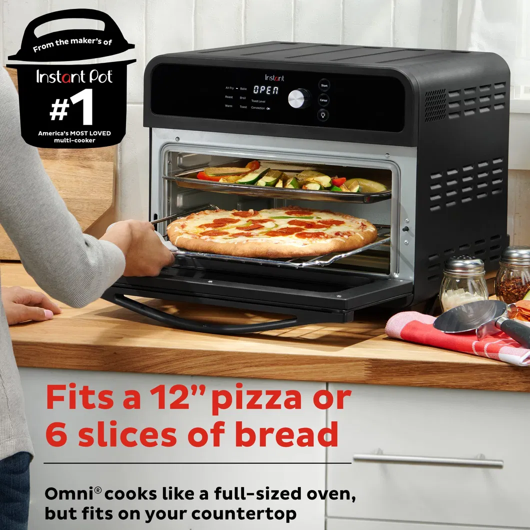 Combo Functions Fits Pizza Slices Bread Recipes Black Air Fryer Toaster Oven