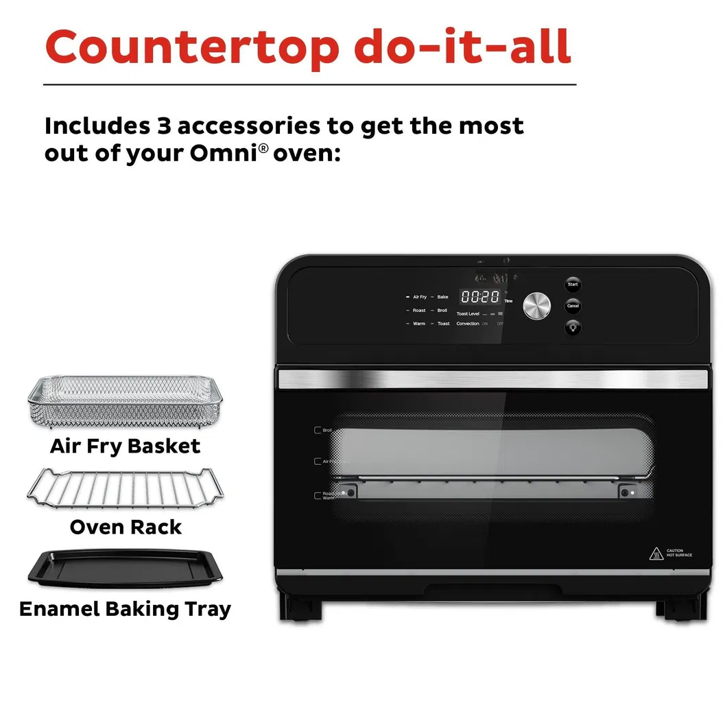 Combo Functions Fits Pizza Slices Bread Recipes Black Air Fryer Toaster Oven