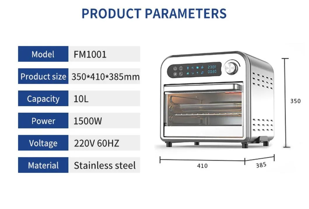 Best Stainless Steel Small Air Fryer Oven Toaster Oven with 4 Accessories