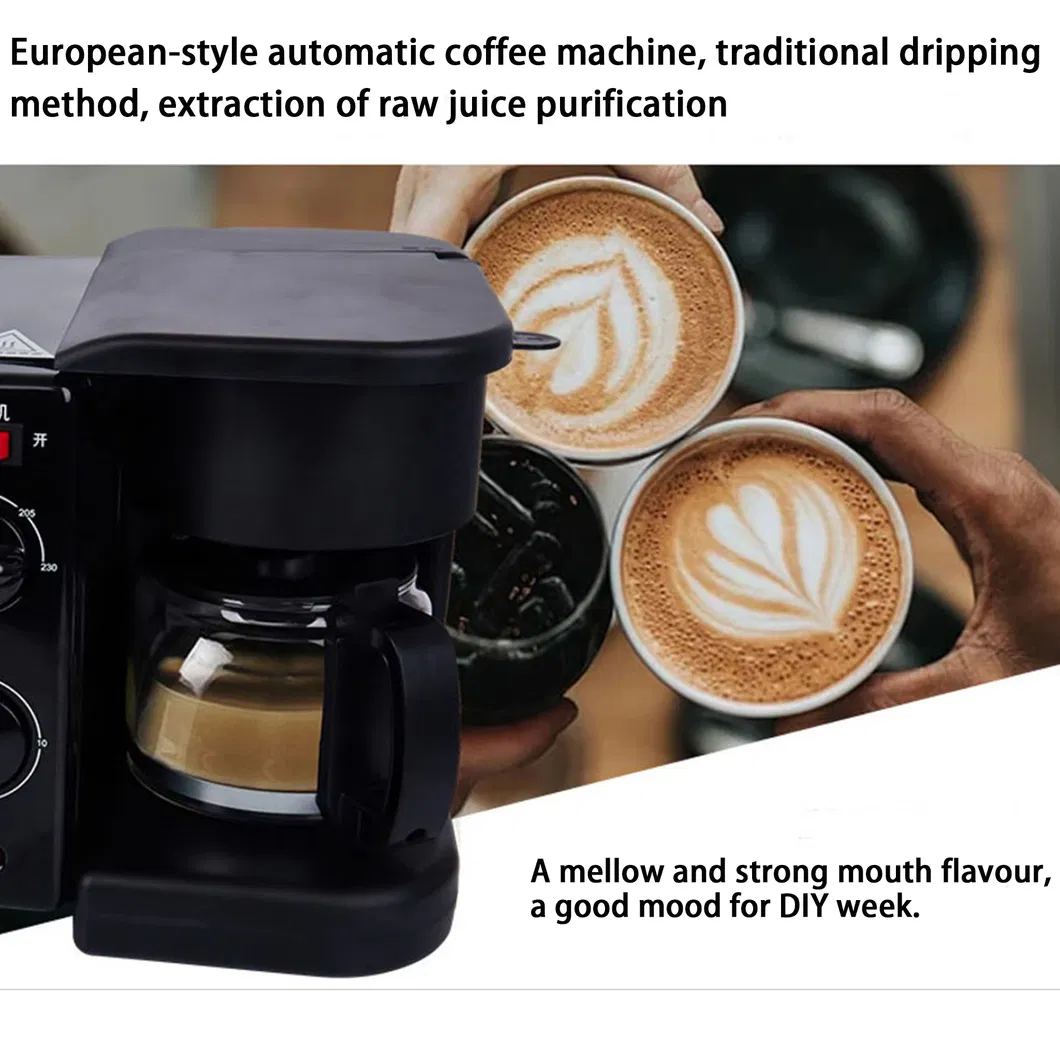 Factory Direct Wholesale 3 in 1 Breakfast Machine Steamed Toast with Fried Eggs at Homemulti-Functional Automatic Coffee Machine