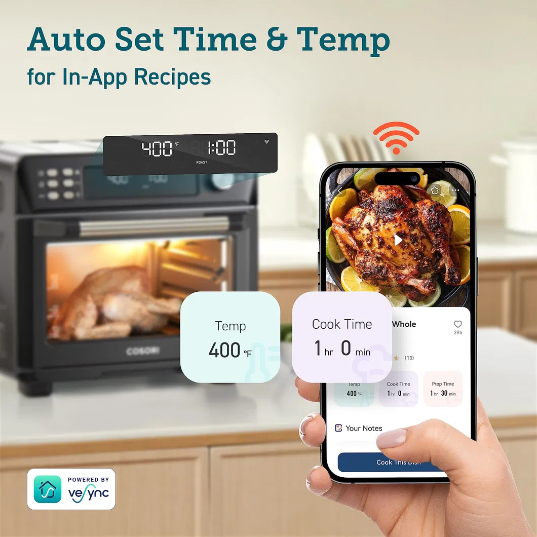 Air Fryer Combo Convection Countertop Toast Bake Broil Slice Black Toaster Oven