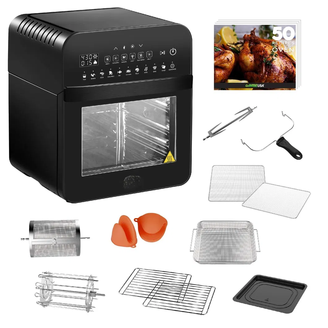 Rotisserie Dehydrator Black Convection Kitchen Equipment Electric Air Fryer Oven