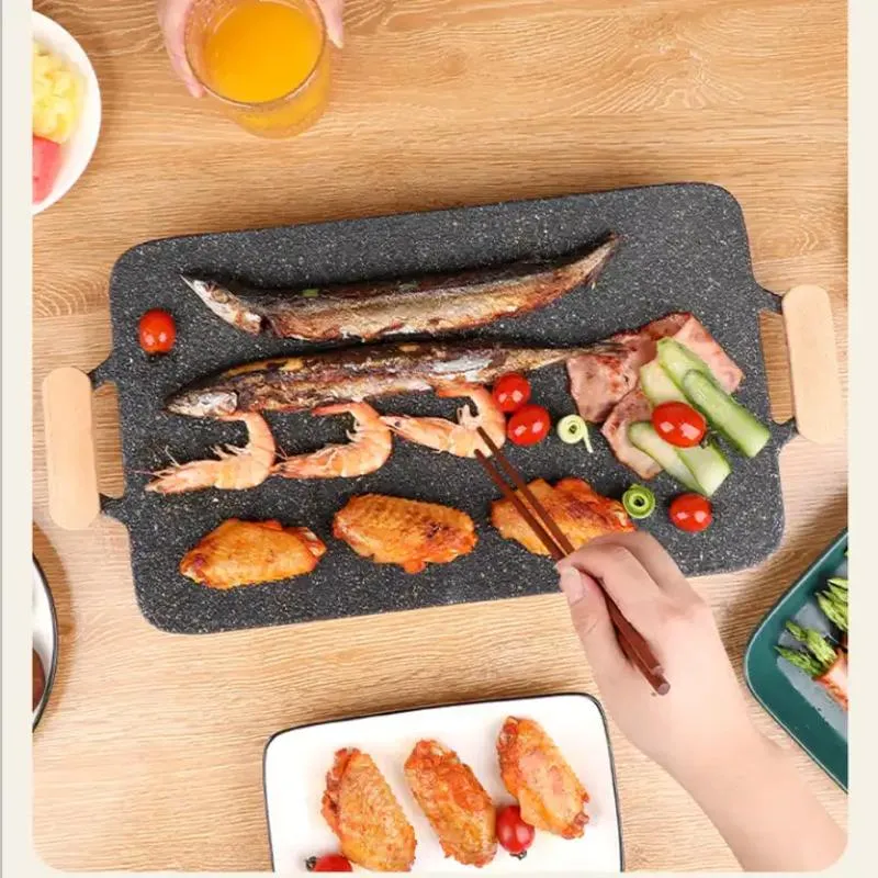 Food Grade New Style Non-Stick Smokeless Flat High Quality Indoor Electric BBQ Grill Pan