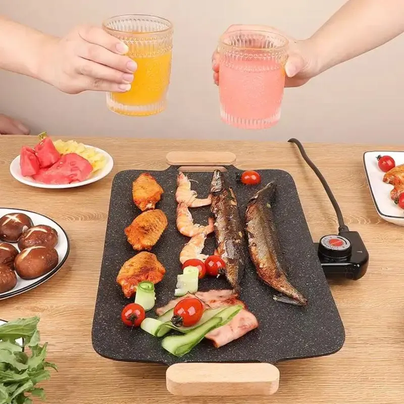 Food Grade New Style Non-Stick Smokeless Flat High Quality Indoor Electric BBQ Grill Pan