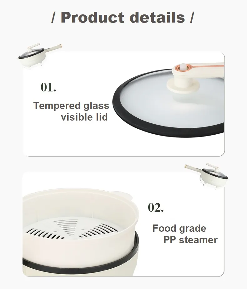 Electric Hot Pan 5L Non-Stick Frying Pan Low Pressure Function